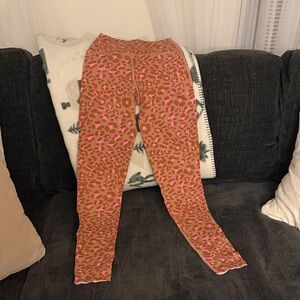 Aerie Kids Leggings in Pink and Brown Animal Print